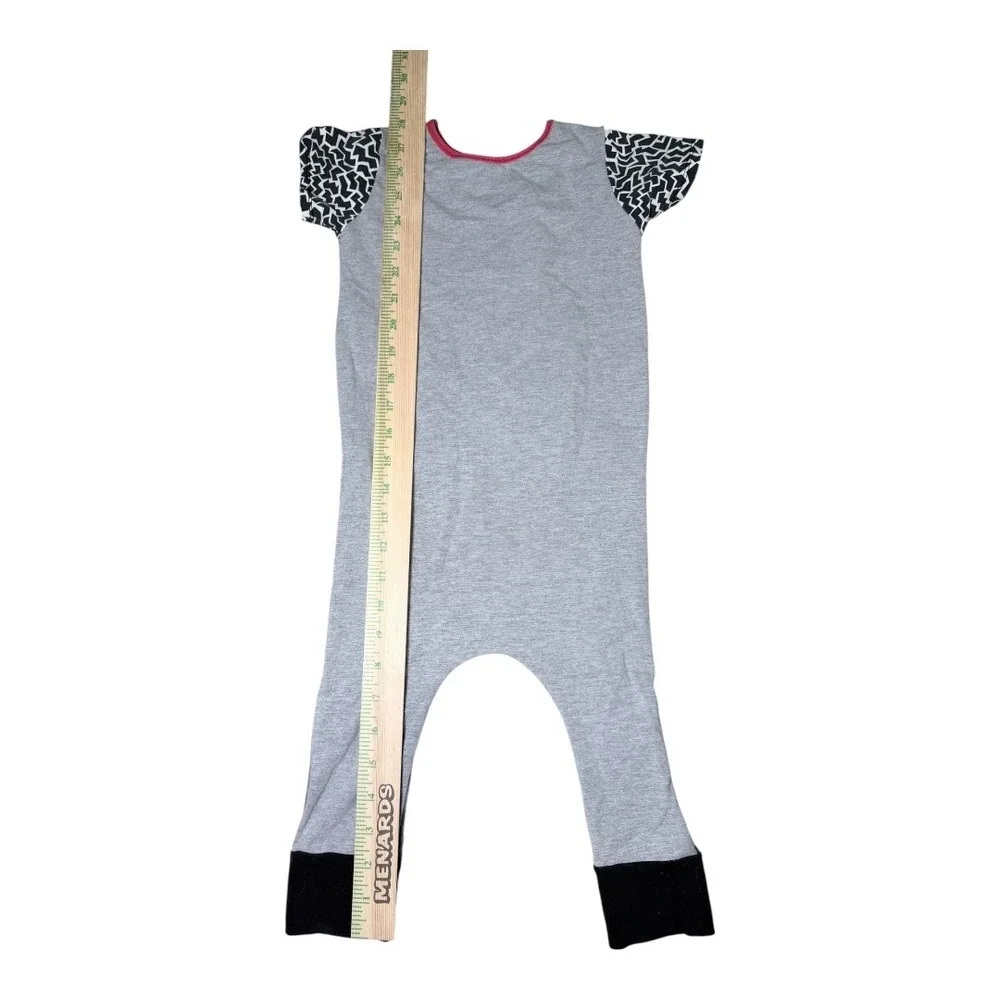 Rags to Raches Romper Kids 2T YAAAY Graphic Tie Dye Harem One Piece Short Sleeve